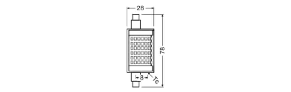 LED-Stablampe R7s 2700K 12,0W L=78mm