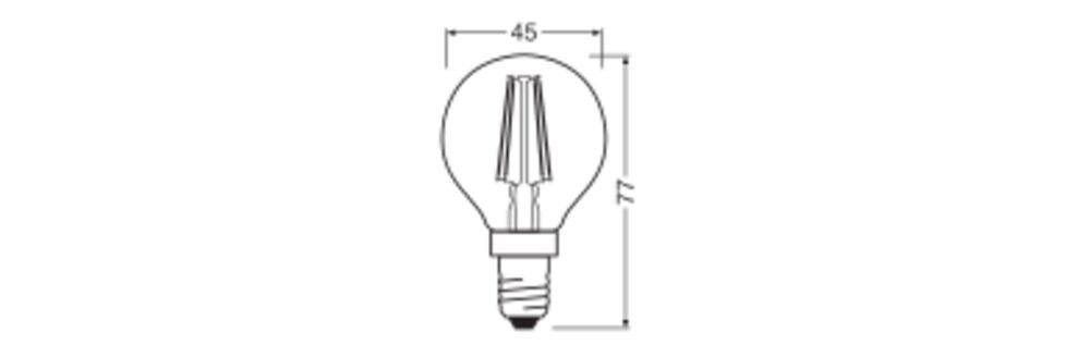 LED-Tropfenlampe E14 LEDCLP404W827CLE14P