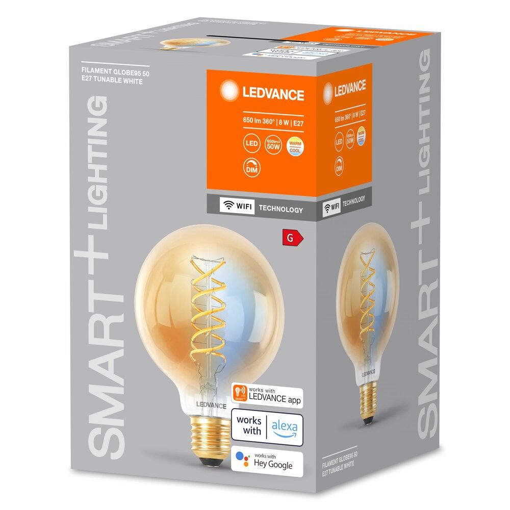 SMART+ Globelampe G95 E27 SMWFGL9550D8W/822FGD