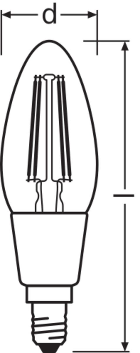 LED-Kerzenlampe E14 LEDSCLB40GD4W827FE14