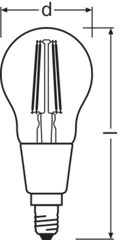 LED-Tropfenlampe E14 LEDSCLP40GD4W827FE14