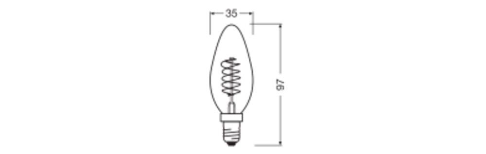 LED-Vintage-Lampe E14 1906LCLBD3,4W822SFGD