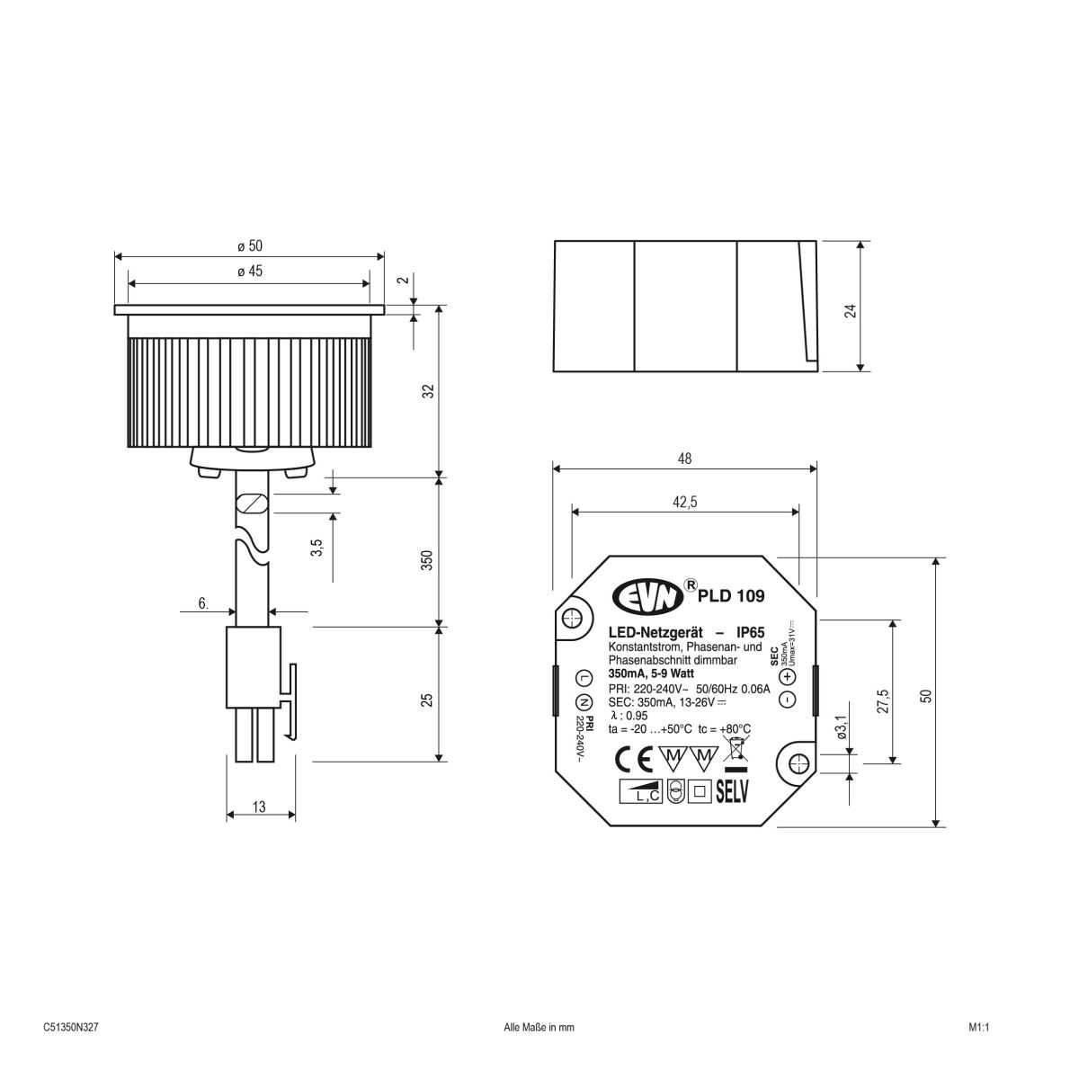 P-LED Einsatz C51350N6D2W