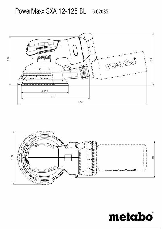 Akku Exzenterschleifer PowerMaxxSXA12-125BL