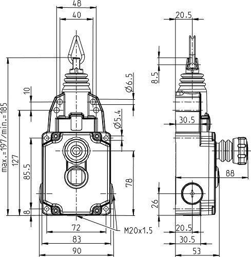 Seilzugschalter SRM-U1Z/U1Z-LU-175