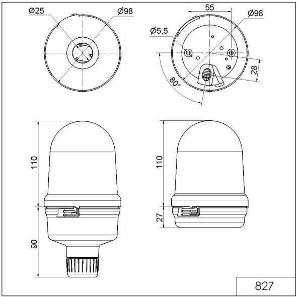 Blinkleuchte BM 115VAC/DC 827.400.77