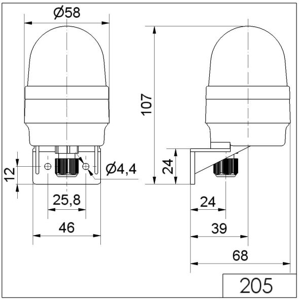 Blitzleuchte WM 24VDC BU 205.500.55