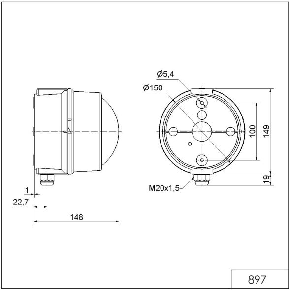 Doppel-Blitzleuchte BWM 897.300.68