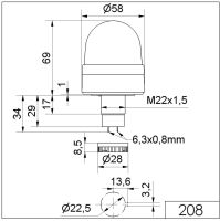 Blitzleuchte EM 24VDC BU 208.500.55