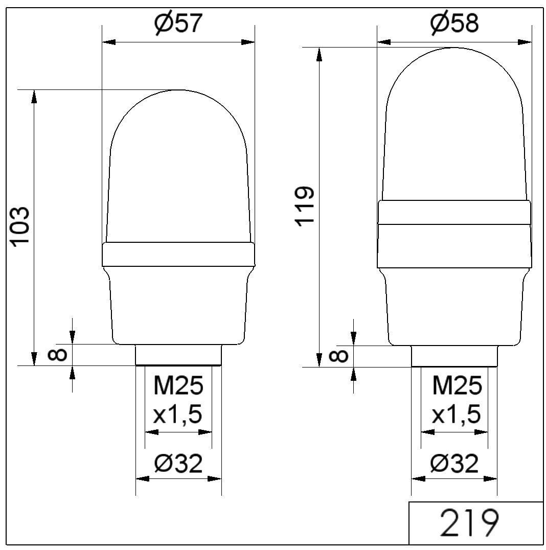 Blitzleuchte RM 115VAC YE 219.320.67