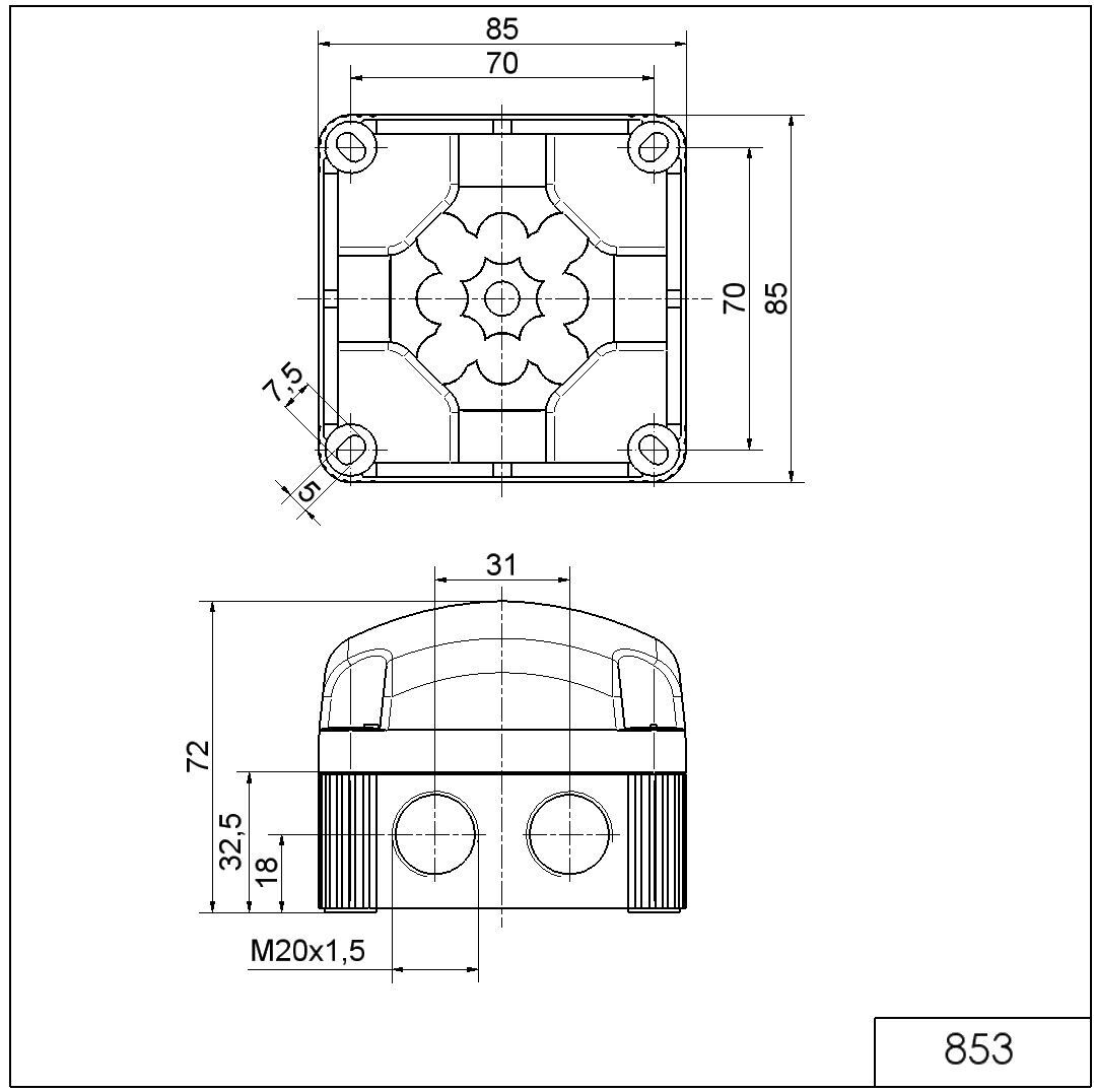 LED-Doppelblitzleuchte 853.210.54