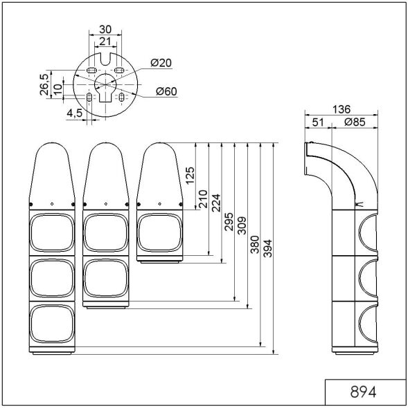 LED-Dauerleuchte WM 24VDC 894.080.55