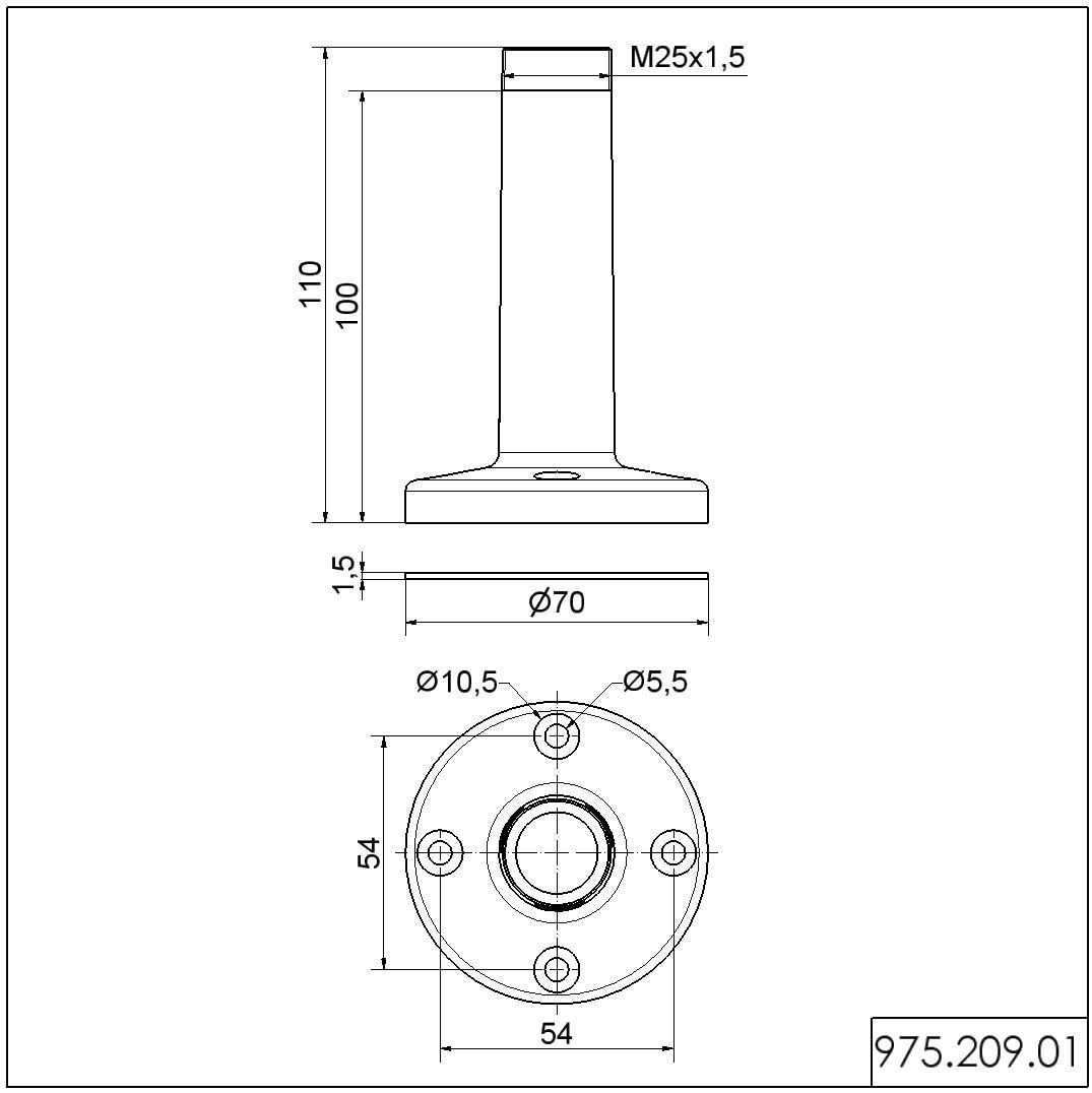 Fuß mit integriertem Rohr 97520901