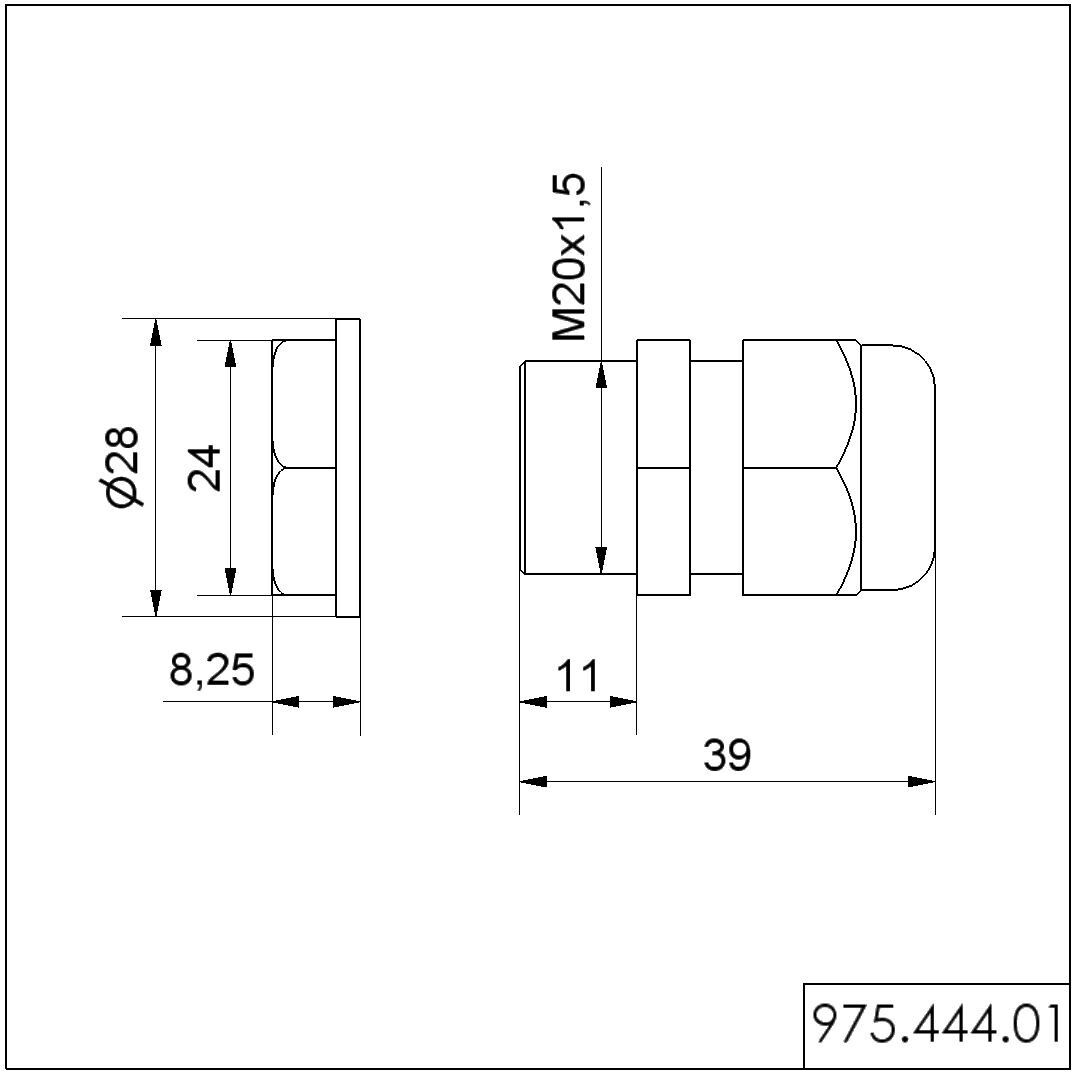 Kabelverschr. M20x1,5 mit 975.444.01