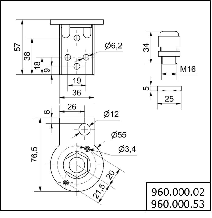 Winkel für Wandmontage 96000053