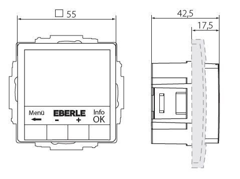 UP-Uhrenthermostat UTE4800R-RAL9016-G55