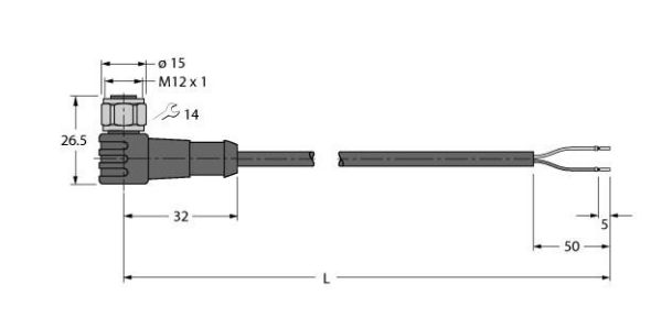 Aktuator- u. Sensorleitung WKCV4.221T-20/TXB