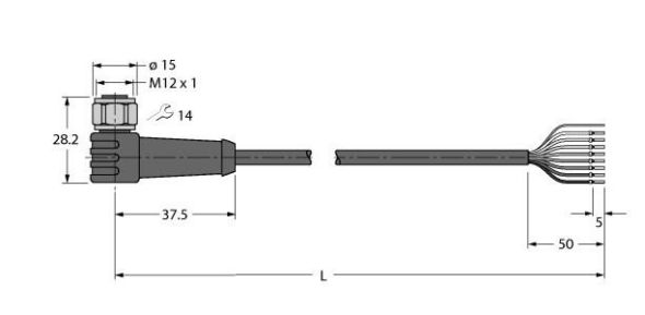 Aktuator- u. Sensorleitung WKSV8T-20/TEL