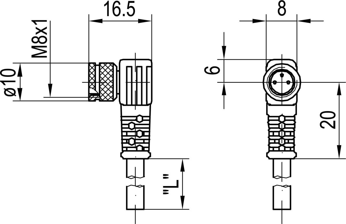 Anschlusskabel K4-2m-W-PUR