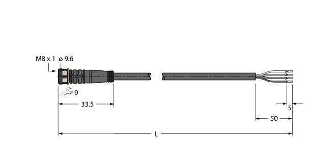 Aktuator- u. Sensorleitung PKG4M-15/TEG