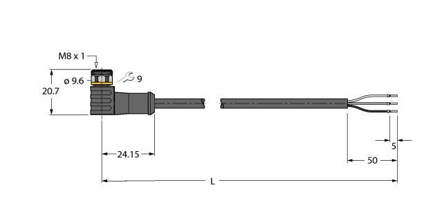 Aktuator- u. Sensorleitung PKW3M-P7X2-5/TXG