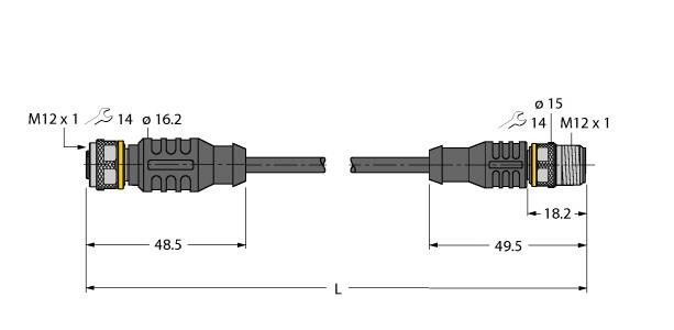 Aktuator- u. Sensorleitung RKC4.4T-P7X#6629623