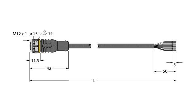 Aktuator- u. Sensorleitung RKC4.5T-2/TXL1075