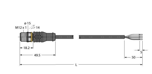 Aktuator- u. Sensorleitung RSC4.4T-1.5/TXO3700