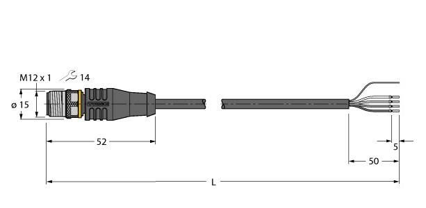 Aktuator- u. Sensorleitung RSS4.4T-15/TXL