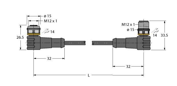 Aktuator- u. Sensorleitung WKC4.4T50WSC4.4T/TEL