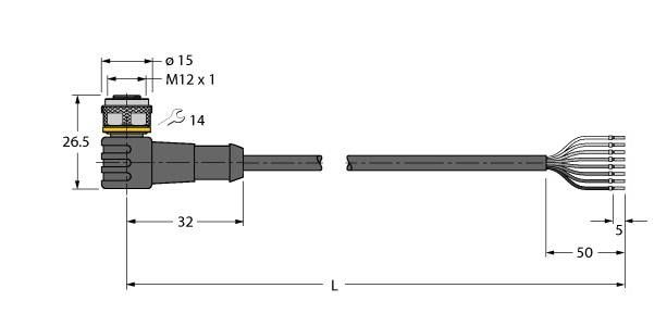 Aktuator- u. Sensorleitung WKC8.800T-30/TXL