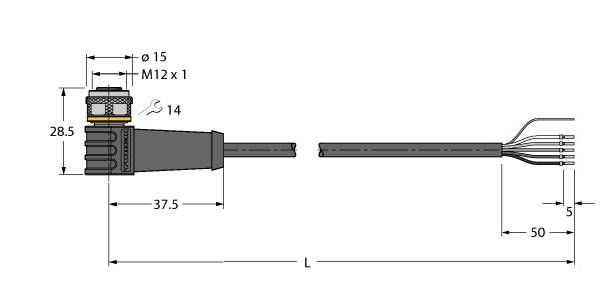 Aktuator- u. Sensorleitung WKS4.5T-20/TXL