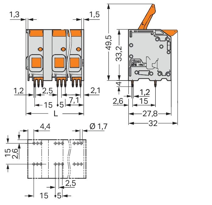 Leiterplattenklemme 2616-1352/020-000