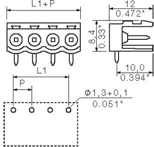 Leiterplattenanschluss SL5.00/6/90 3.2SN OR