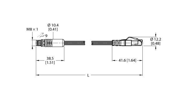 Leitung PSGS4MRJ45S4422-0.6M