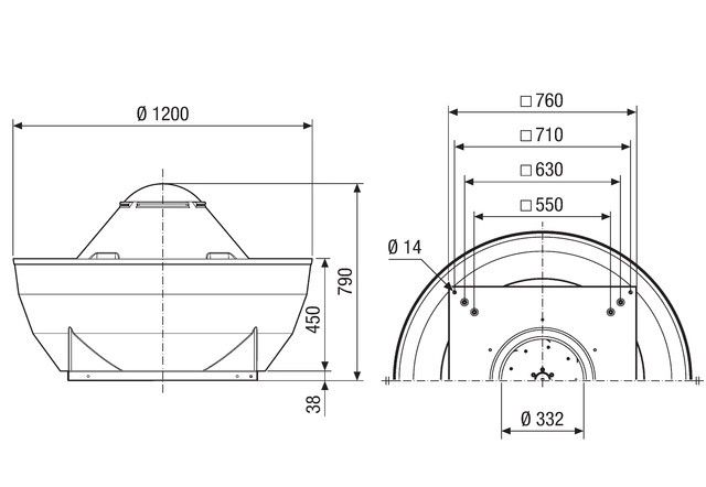 Radial-Dachventilator DRD V 50/4 Ex