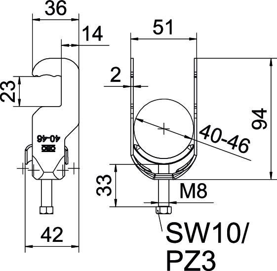 Bügelschelle BS-RS1-M-46 FT