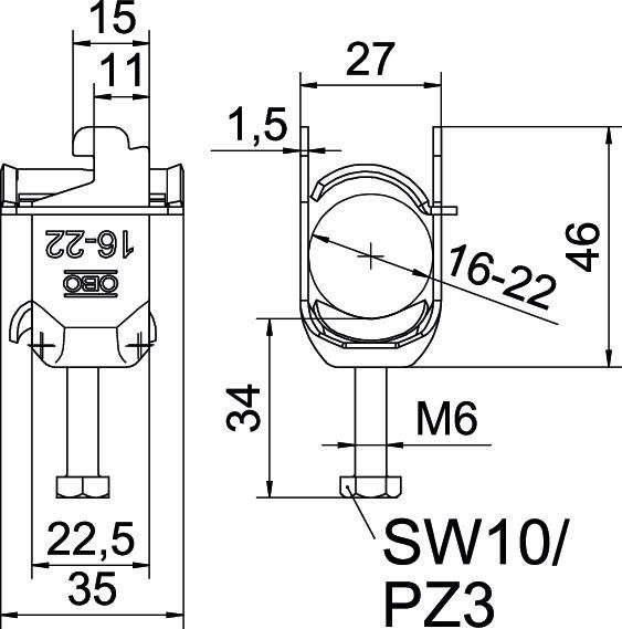 Bügelschelle BS-SAS-M-22 A2