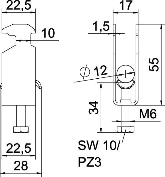 Bügelschelle BS-H2-M-12 FT