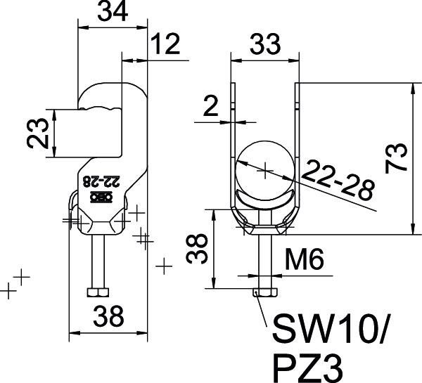 Bügelschelle BS-RS1-M-28 FT