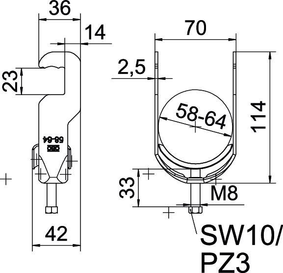 Bügelschelle BS-RS1-M-64 FT