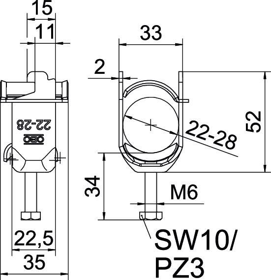 Bügelschelle BS-SAS-M-28 A2