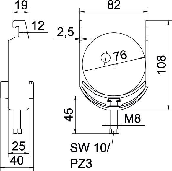 Bügelschelle BS-U1-K-76 A2