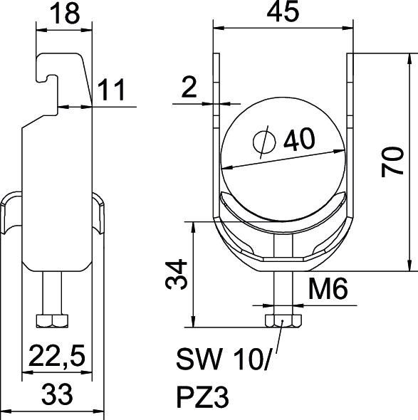 Bügelschelle BS-U1-M-40 A4