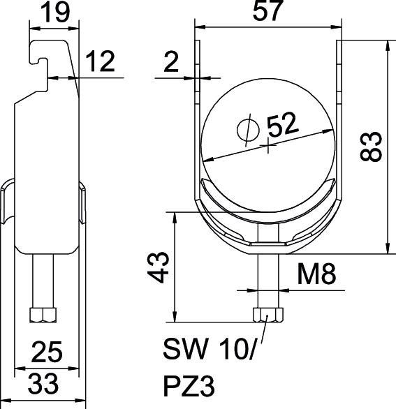 Bügelschelle BS-U1-M-52 FT