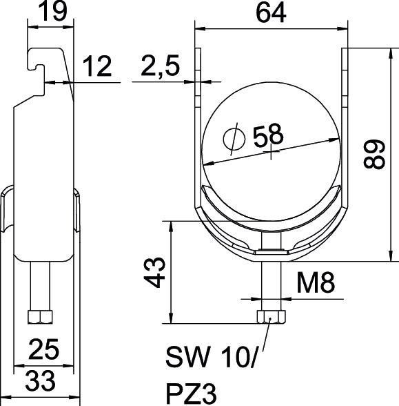 Bügelschelle BS-U1-M-58 A4