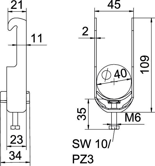 Bügelschelle BS-W1-K-40 FT