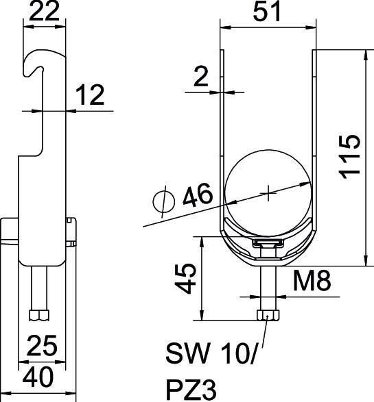 Bügelschelle BS-W1-K-46 FT