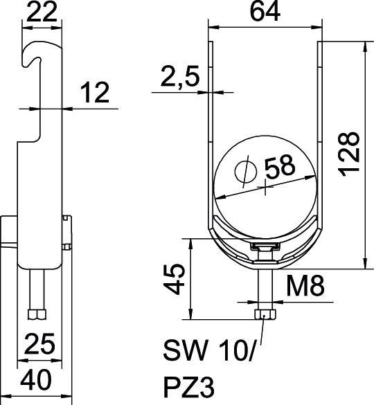 Bügelschelle BS-W1-K-58 A2