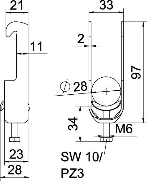 Bügelschelle BS-W1-M-28 A2